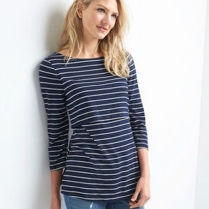 NWT GAP Maternity LG Stripe Layer Nursing T-Shirt